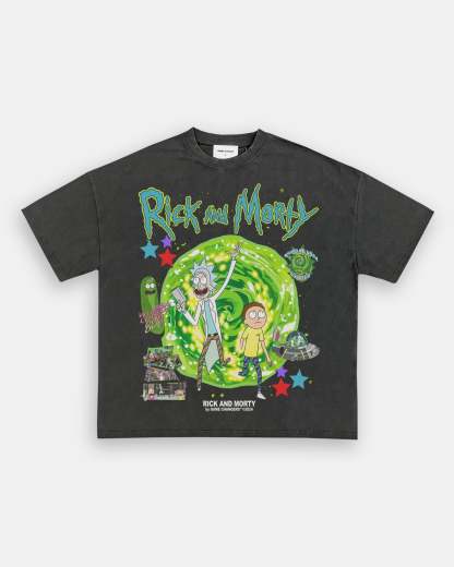 Unisex-Adult Ultra Cotton Washed T-Shirt Graphic RICK AND MORTY TEE