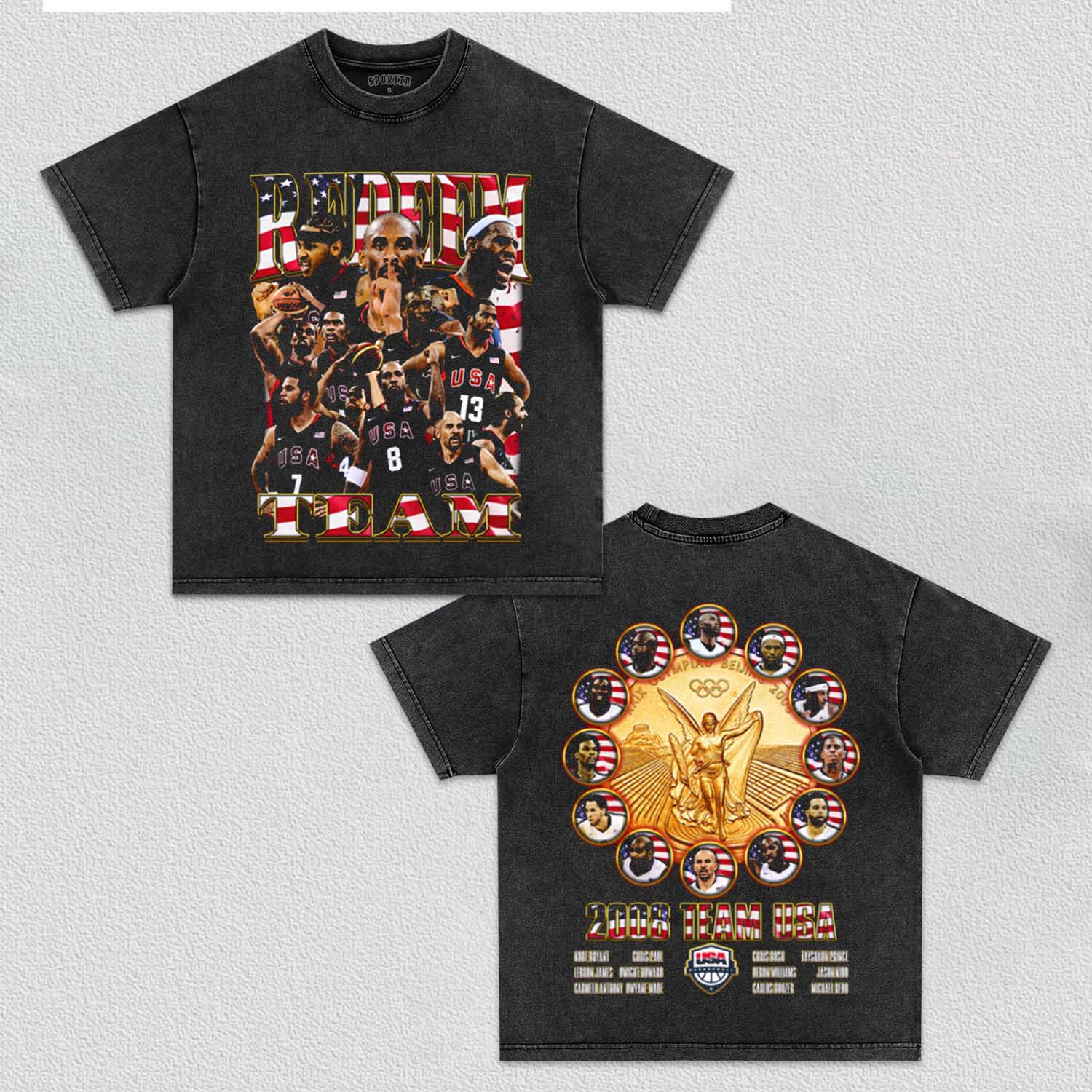 Unisex-Adult Ultra Cotton Washed T-Shirt Graphic Redeem Team Team USA TEE 