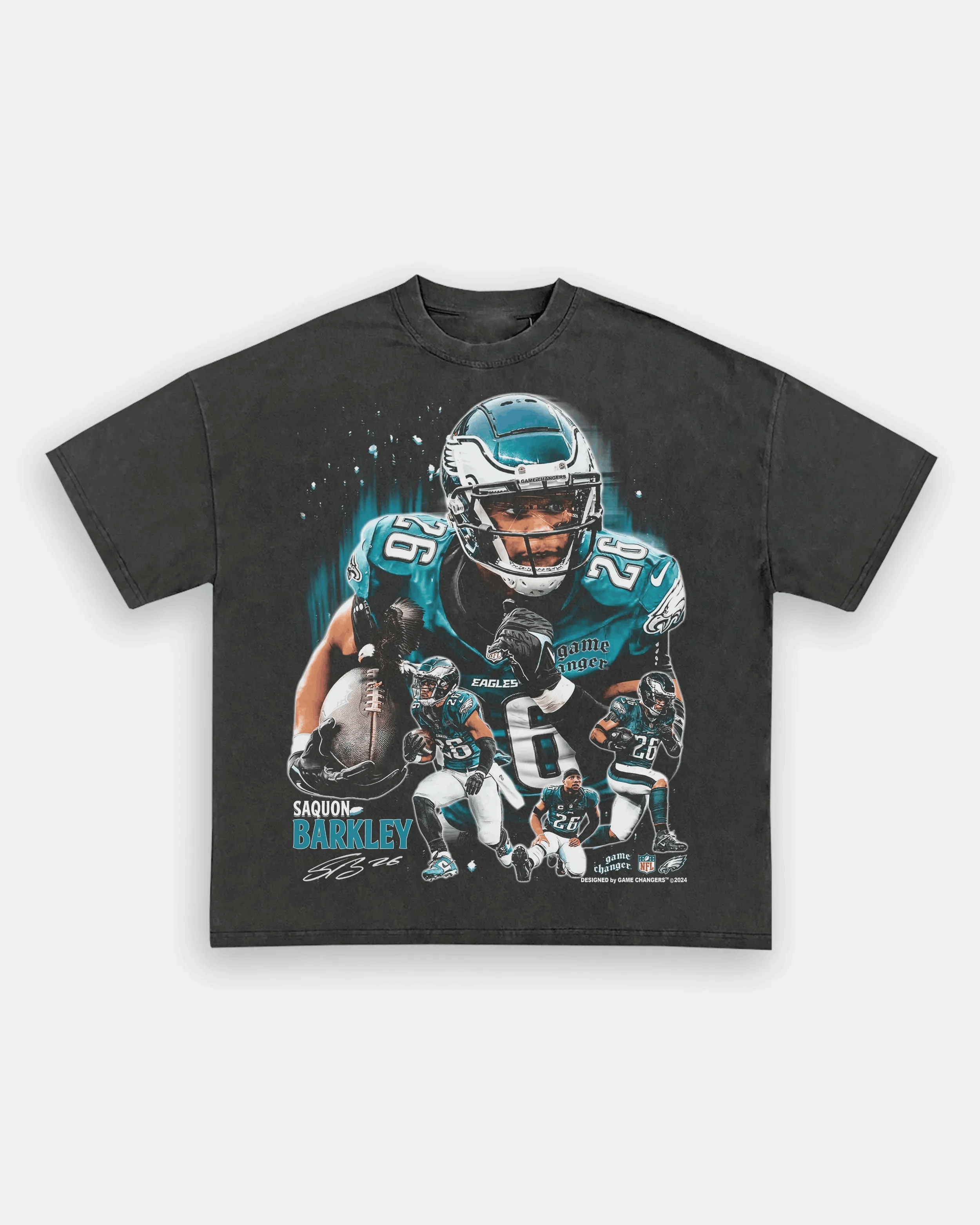 T-Shirt SAQUON BARKLEY - EAGLES Unisex-Adult Cotton Washed | TIDESENCE