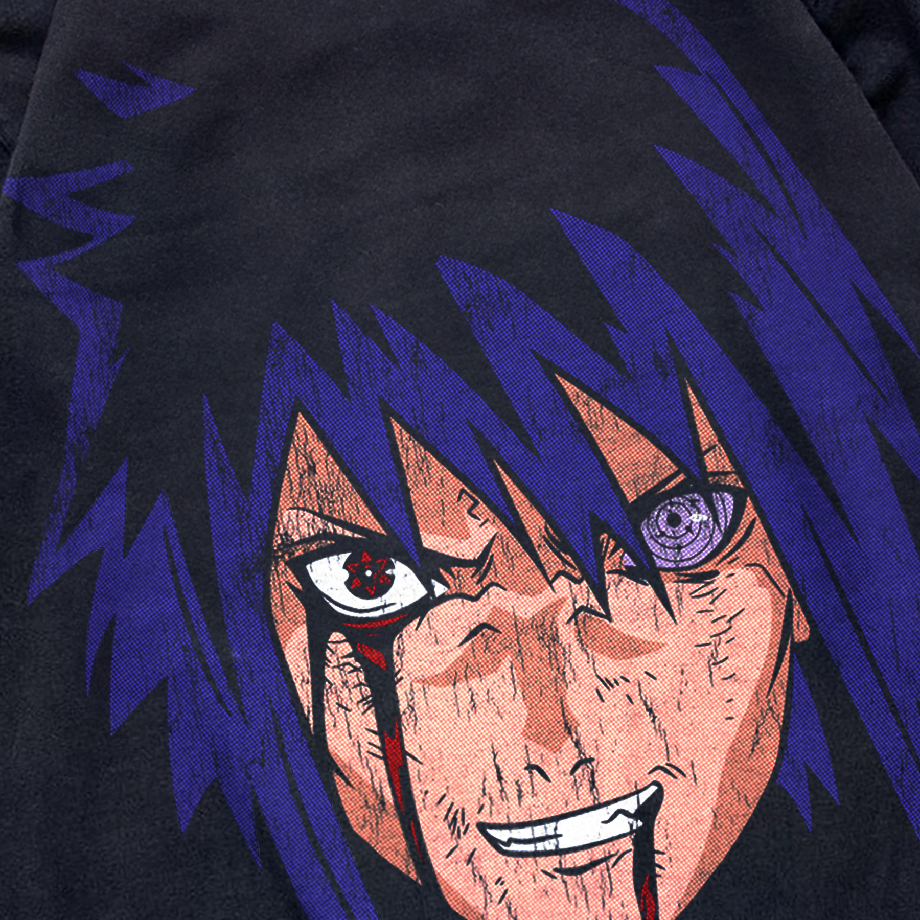 SASUKE RINNEGAN NARUTO SHIPPUDEN HEAVYWEIGHT BLACK T-SHIRT