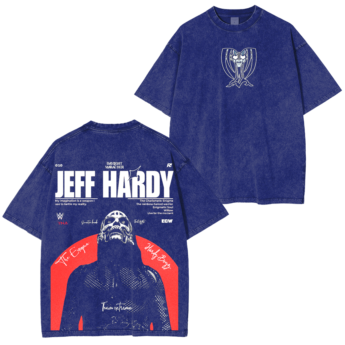 Jeff Hardy Enigma Vintage Wrestling Unisex Washed T-Shirt