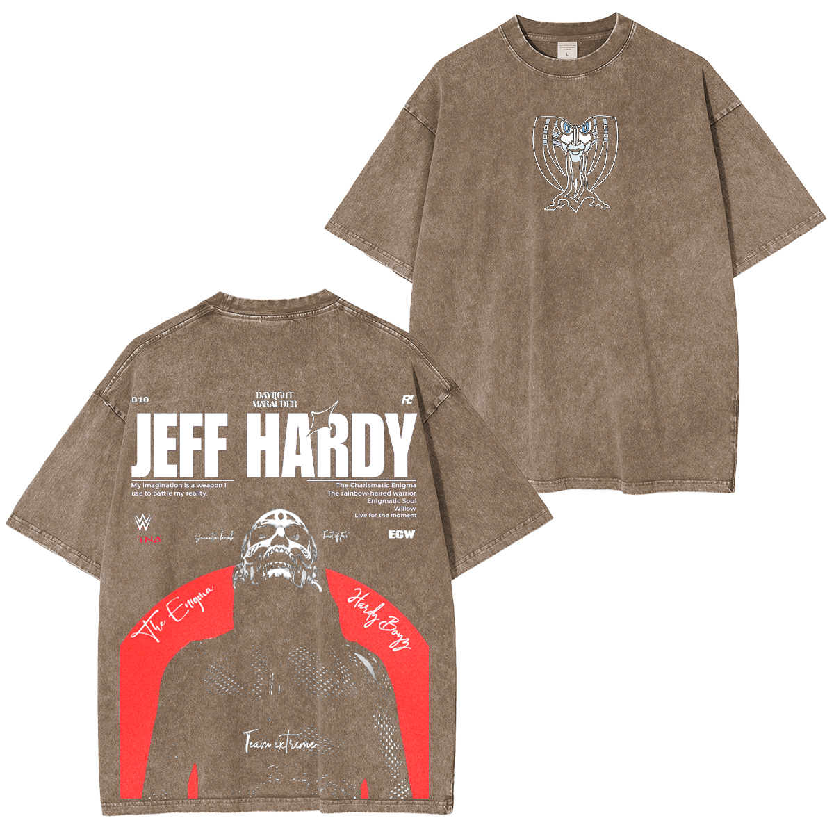 Jeff Hardy Enigma Vintage Wrestling Unisex Washed T-Shirt