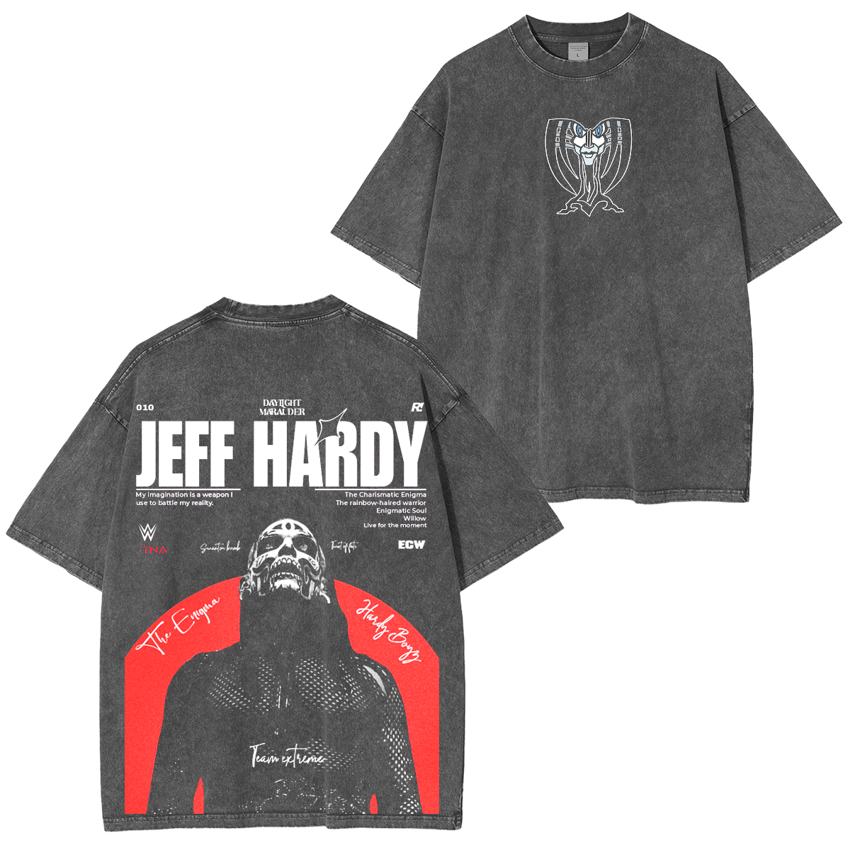 Jeff Hardy Enigma Vintage Wrestling Unisex Washed T-Shirt