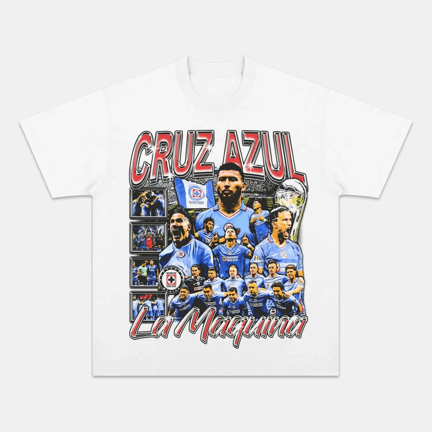 Unisex-Adult Ultra Cotton Washed T-Shirt Graphic CRUZ AZUL TEE 