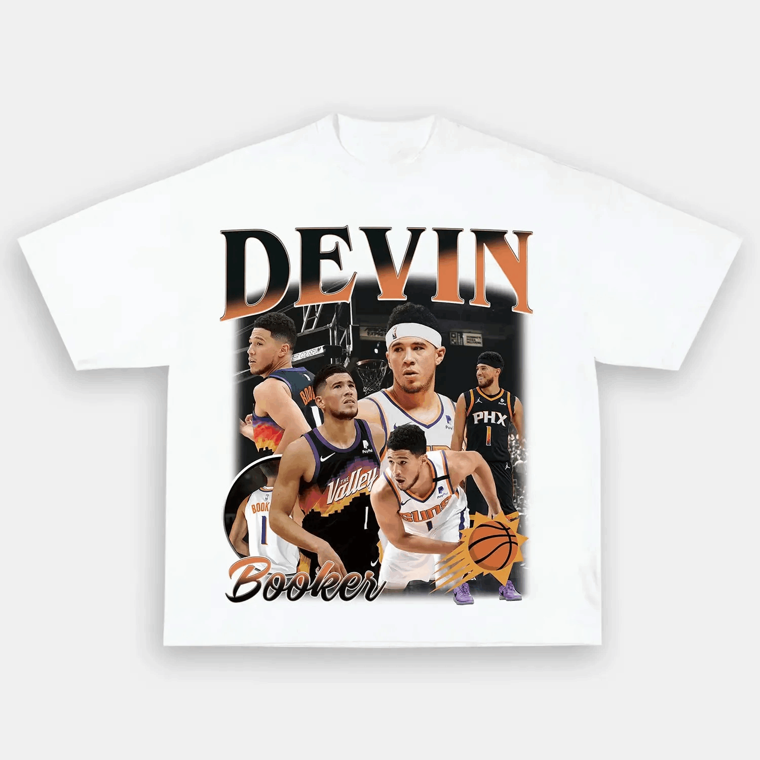 Unisex-Adult Ultra Cotton Washed T-Shirt Graphic  Devin Booker Tee 