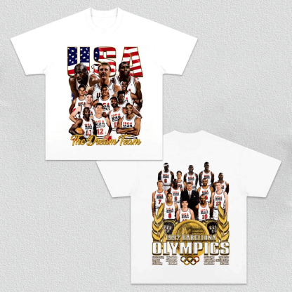 Unisex-Adult Ultra Cotton Washed T-Shirt Graphic Dream Team Team V2 TEE 