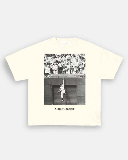 Unisex-Adult Ultra Cotton Washed T-Shirt Graphic WILLIE MAYS - LEAPING CATCH TEE