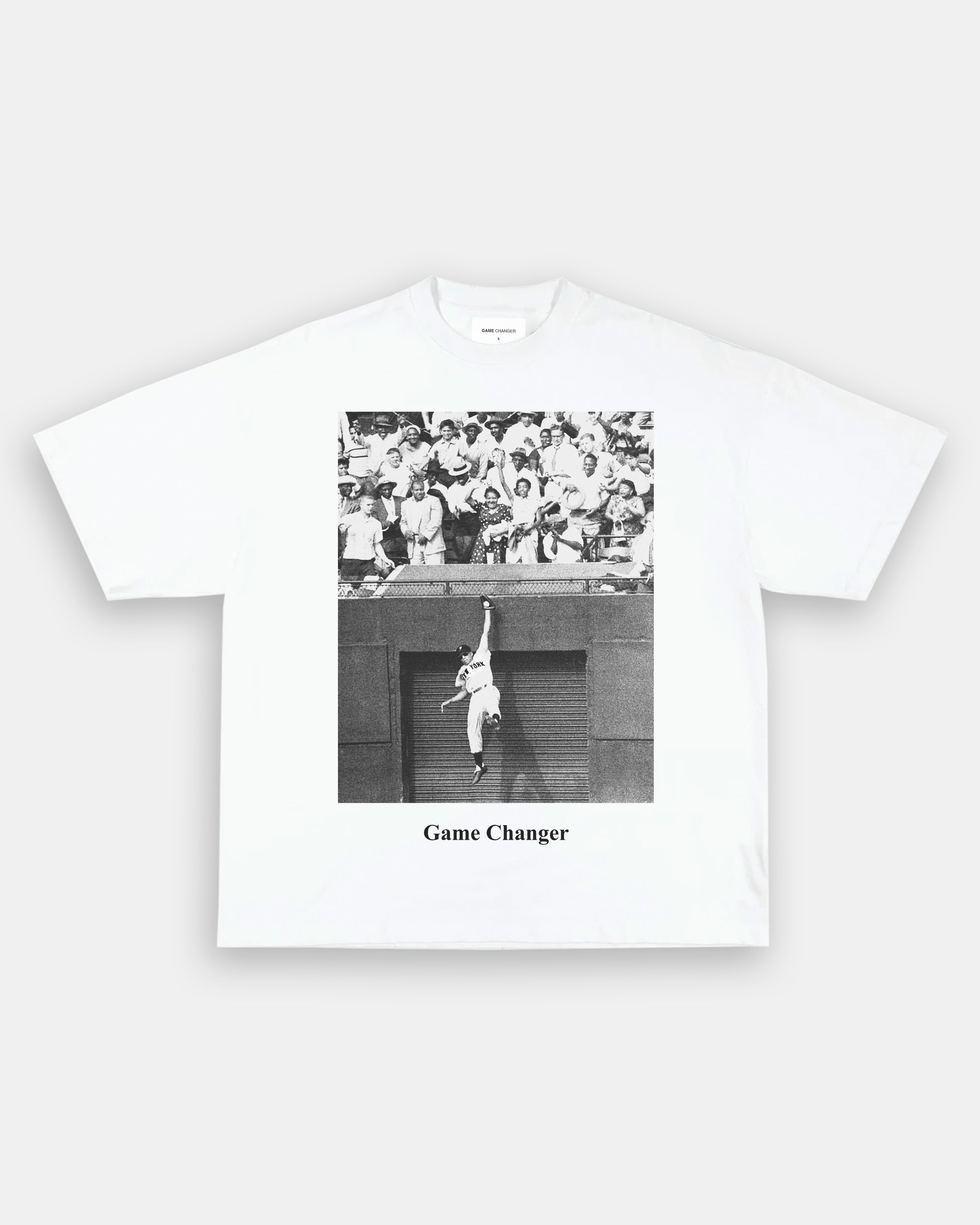 Unisex-Adult Ultra Cotton Washed T-Shirt Graphic WILLIE MAYS - LEAPING CATCH TEE