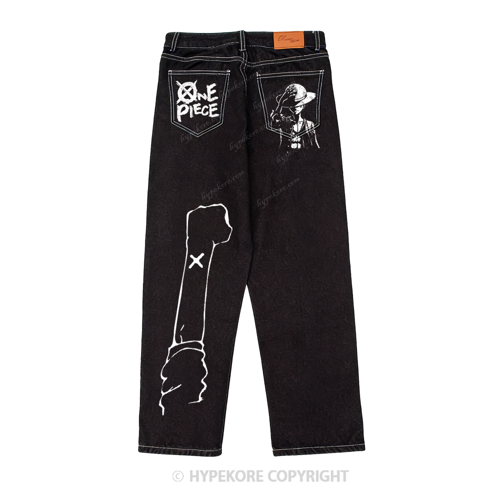 One Piece washed jeans