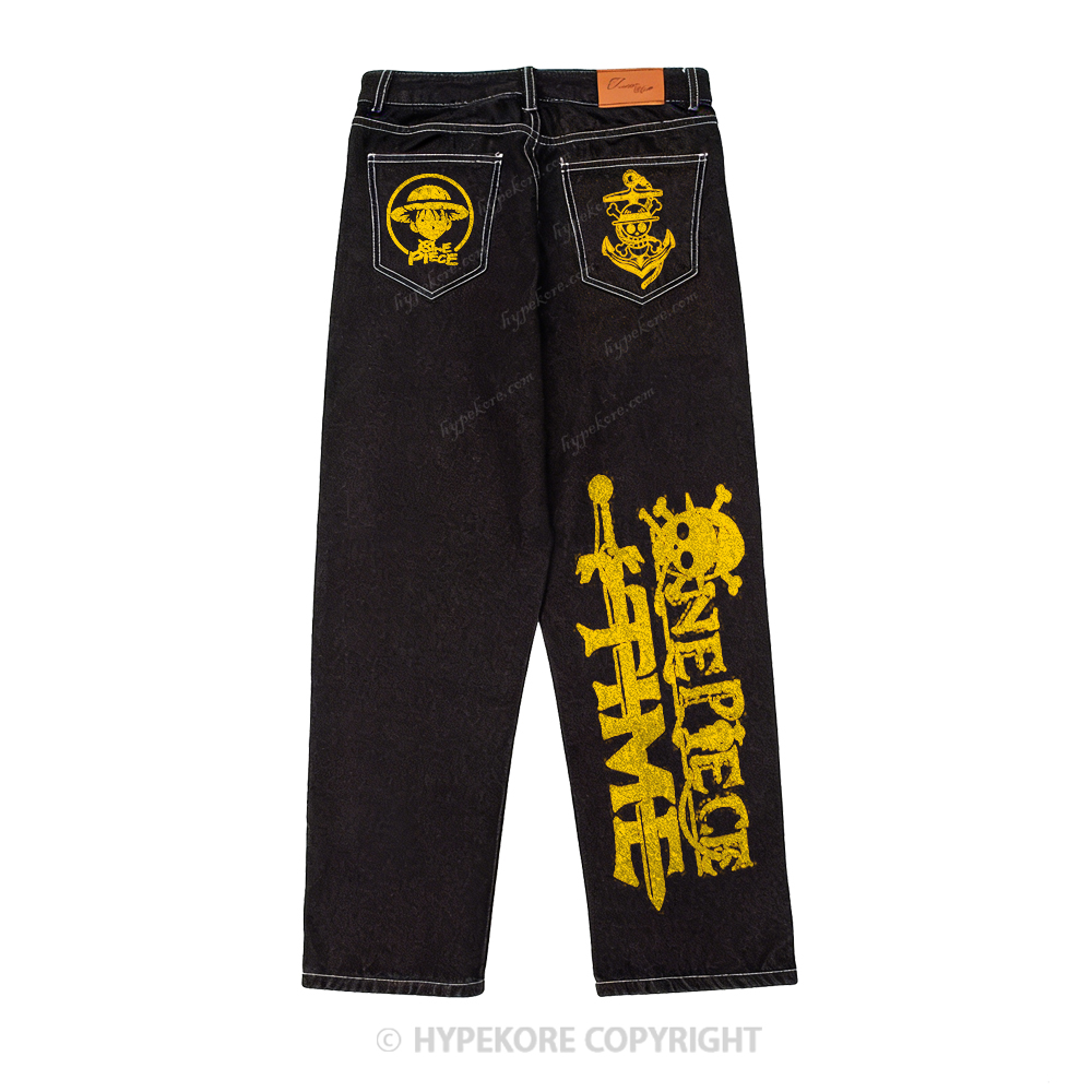 One Piece washed jeans