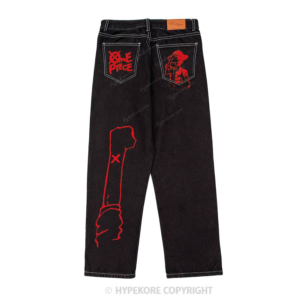 One Piece washed jeans
