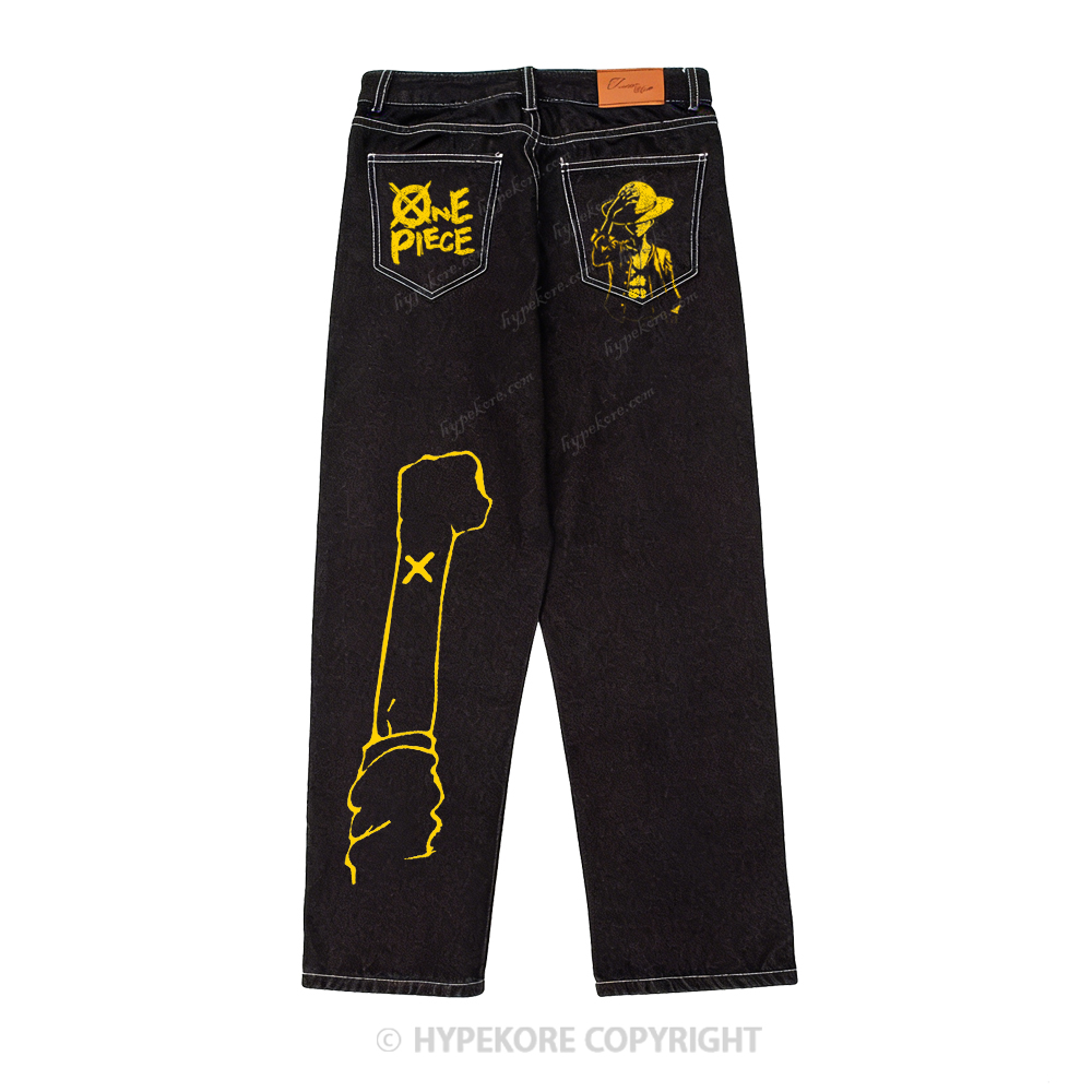 One Piece washed jeans
