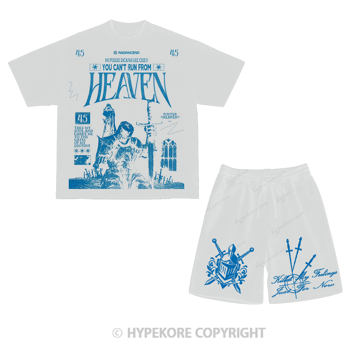 Knight Retro Print Short-Sleeve Set