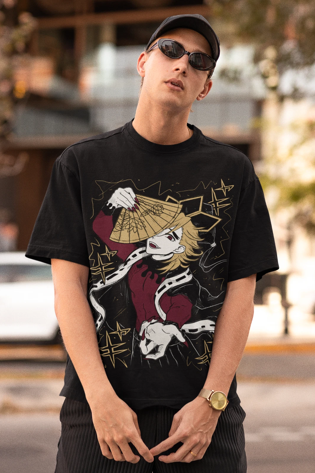 Doma Kimetsu no Yaiba T-Shirt Demon Slayer Tanjiro Unisex Black shirt All Size