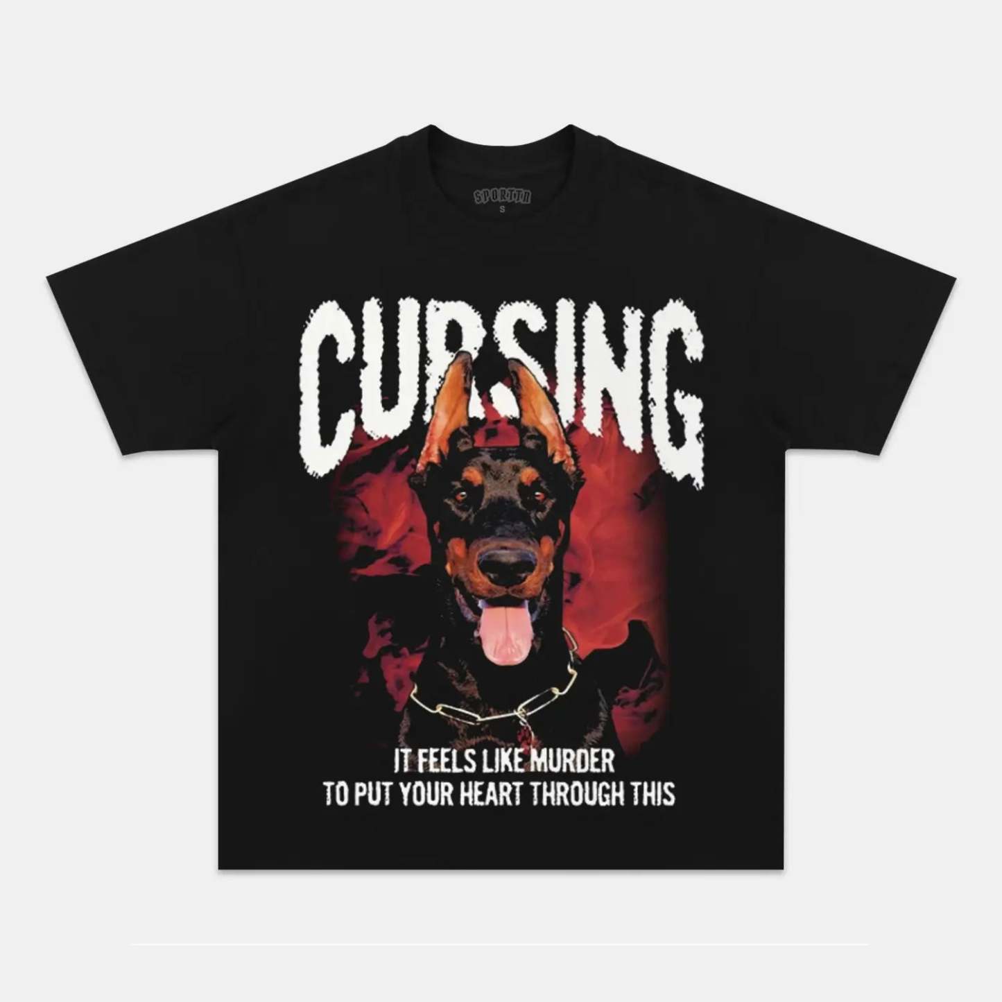 Unisex-Adult Ultra Cotton Washed T-Shirt Graphic BIG TONGUE DOBERMAN