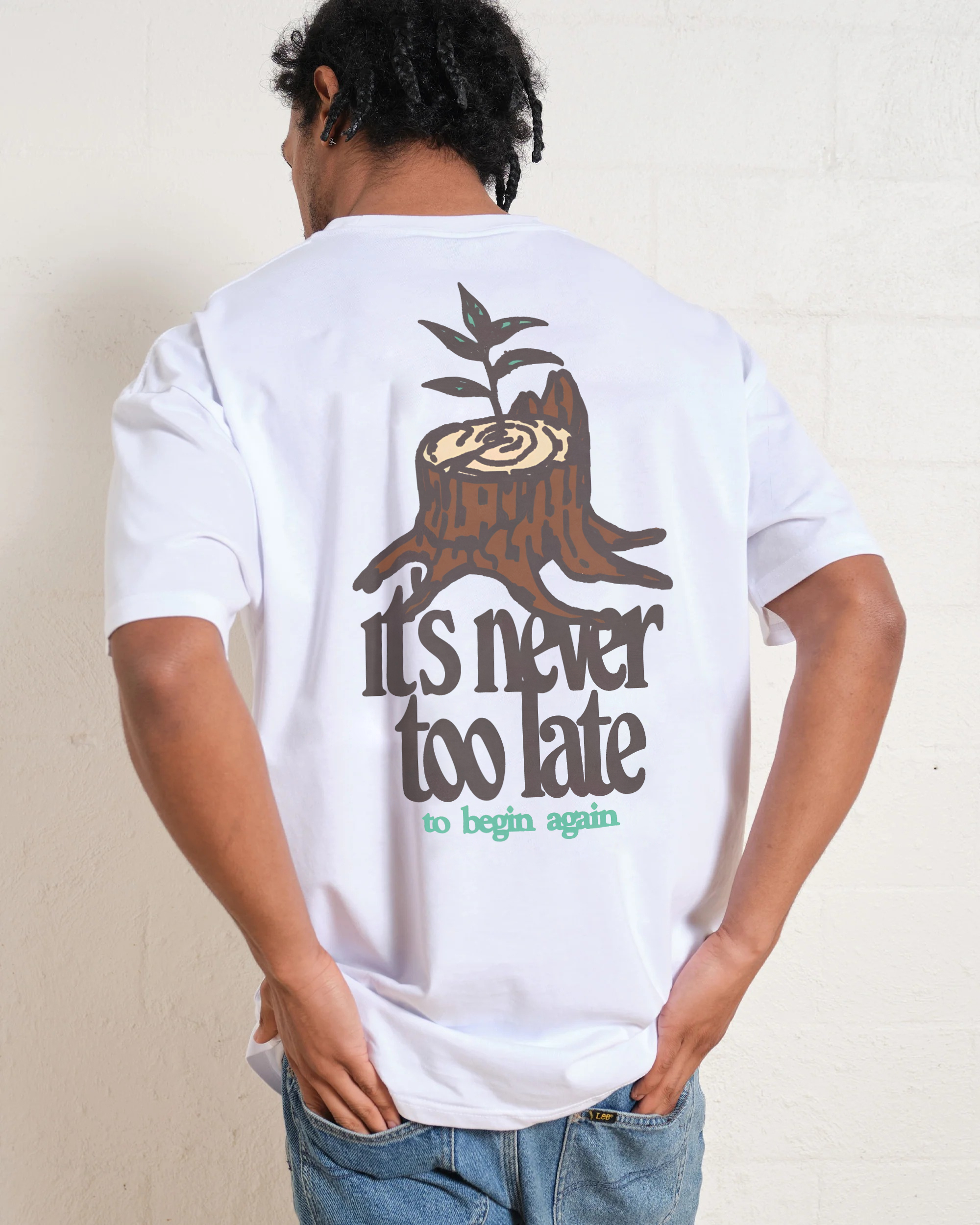 Cotton T-Shirt | Unisex It's Never Too Late To Begin Again | TIDESENCE