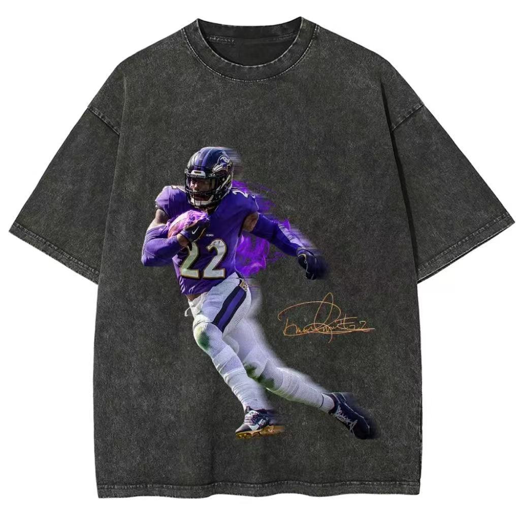 Unisex Fit Washed T-Shirt Baltimore Ravens Fashion Design