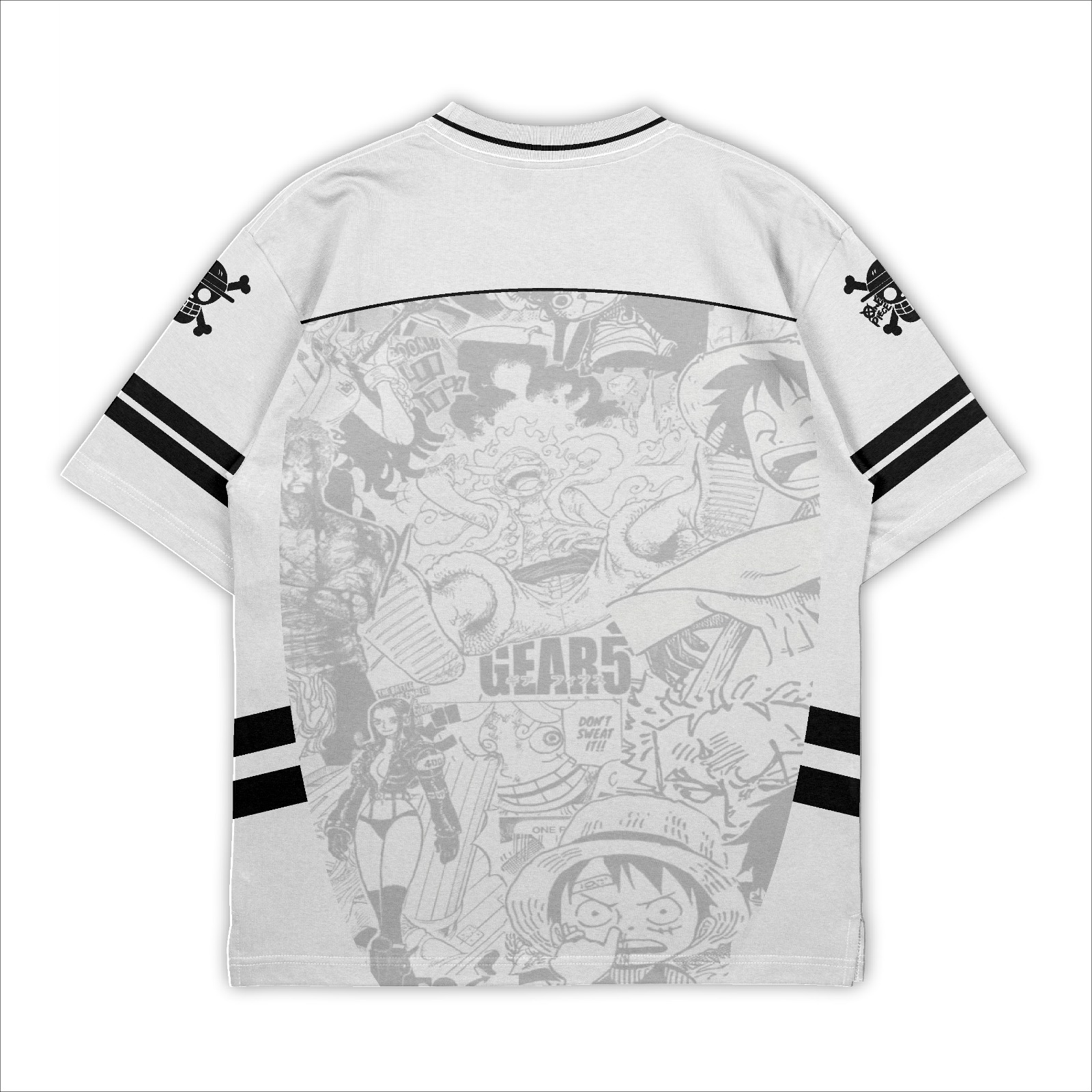 jersey series anime one piece unisex streetwear oversize boxy bahan dryfit premium full printing cod terlaris kekinian NFL Custom Jersey Oversize Premium Dryfit