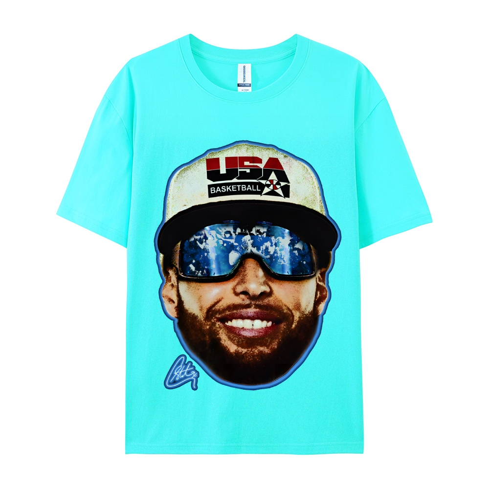 Unisex-Adult Ultra  Washed T-Shirt Graphic "Chef Curry" Team USA Big Face T-Shirt