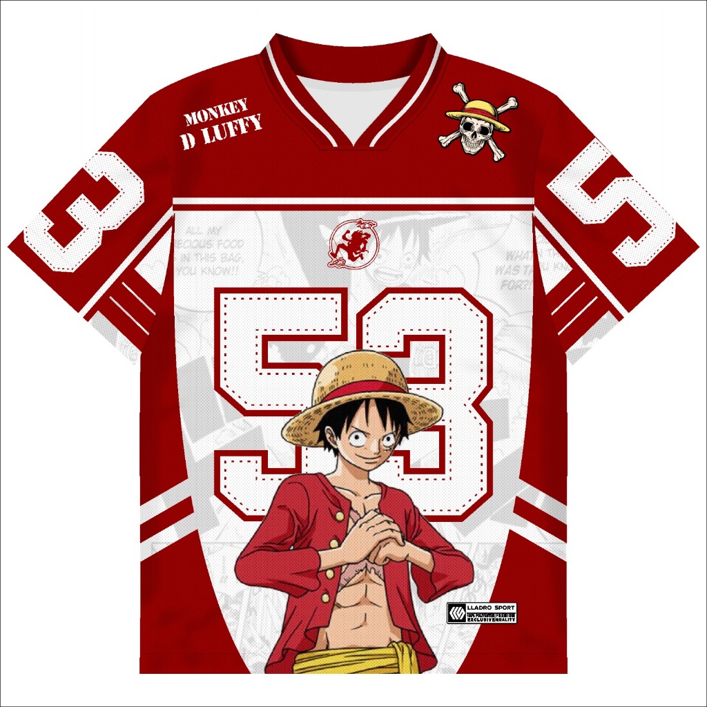 Jersey Anime One Piece Series Oversize / Jersey OnePiece Series 2 / Jersey Karakter Anime / Vintage / Boxy / Unisex / NFL / Garfield / full printing