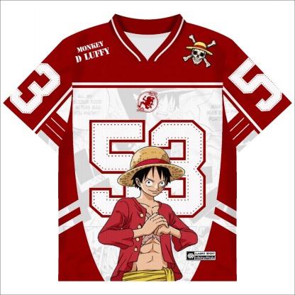 Jersey Anime One Piece Series Oversize / Jersey OnePiece Series 2 / Jersey Karakter Anime / Vintage / Boxy / Unisex / NFL / Garfield / full printing