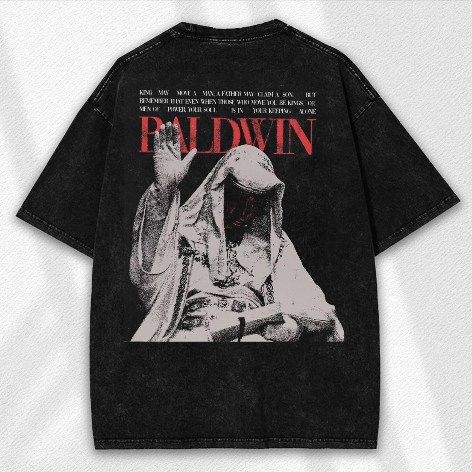 Baldwin IV The Leper King Washed Tee – Cross Faithcore Vintage Oversized Shirt