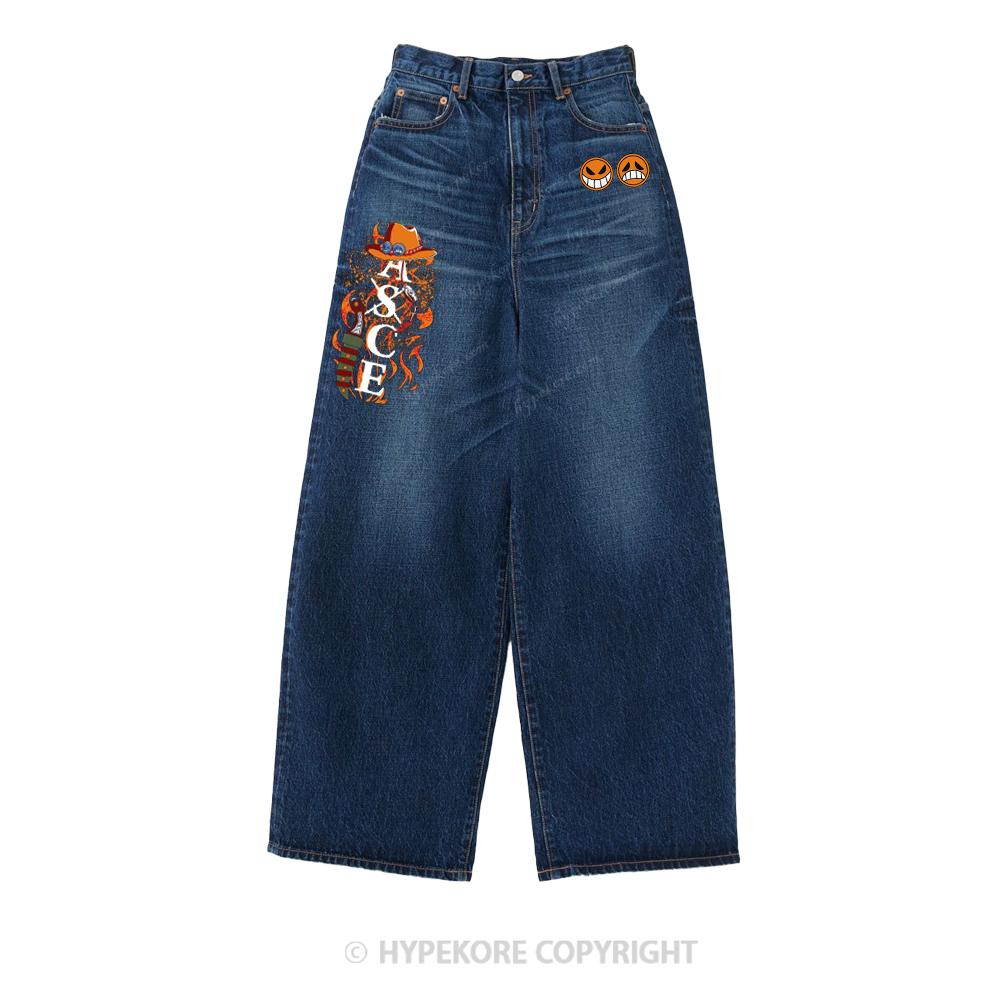 One Piece washed jeans