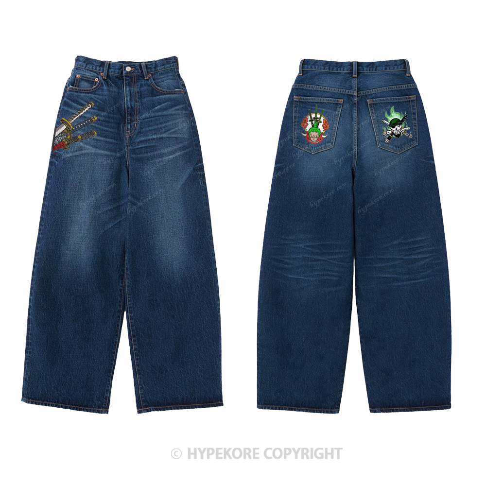 One Piece washed jeans