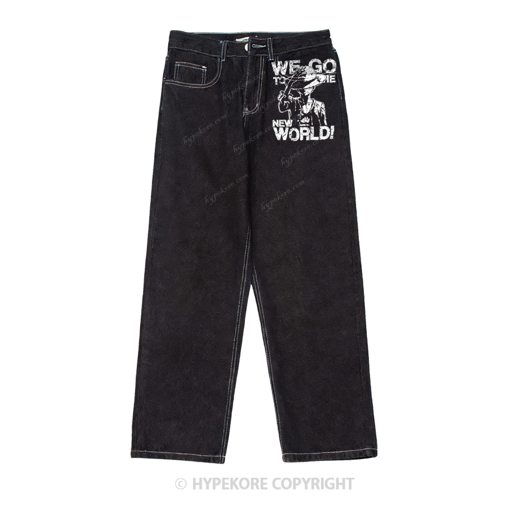 One Piece washed jeans