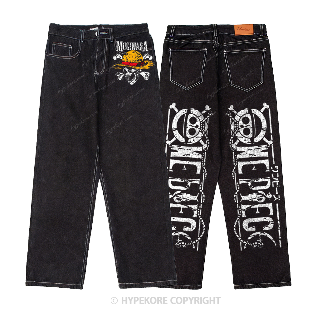 One Piece washed jeans