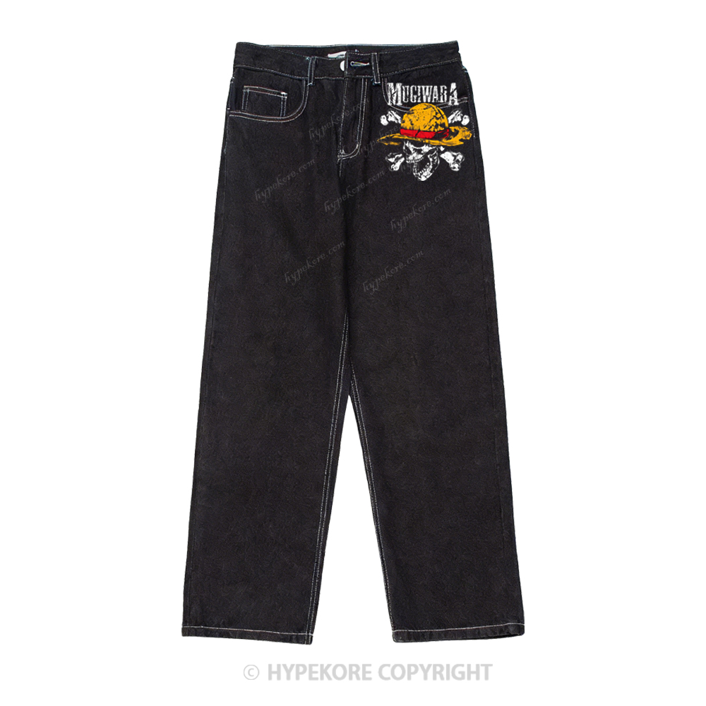 One Piece washed jeans