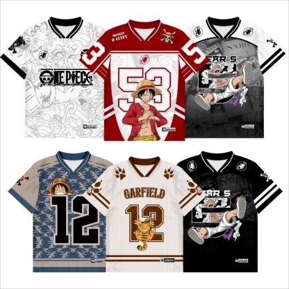 Jersey Anime One Piece Series Oversize / Jersey OnePiece Series 2 / Jersey Karakter Anime / Vintage / Boxy / Unisex / NFL / Garfield / full printing