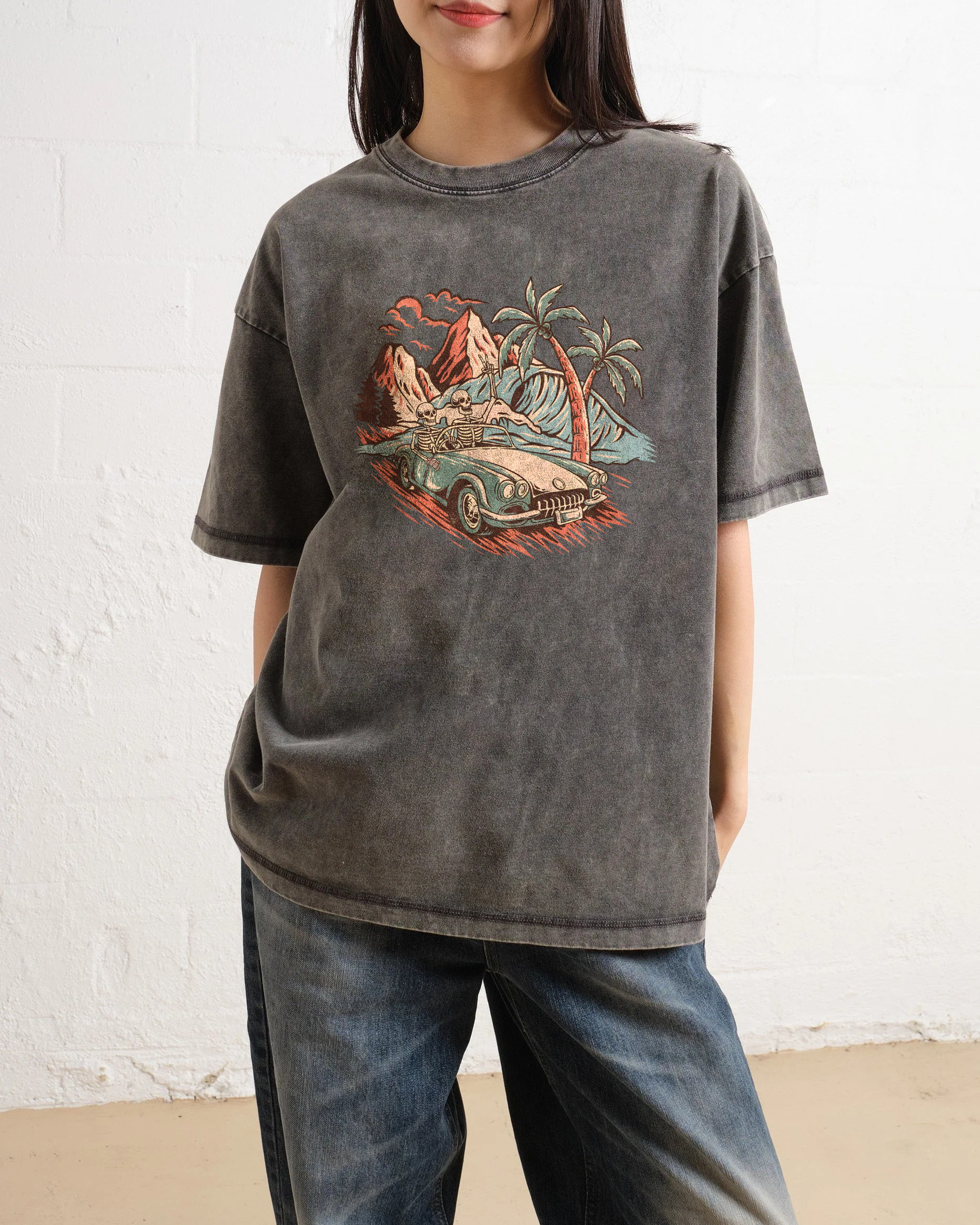 Washed T-Shirt | Adventure Journey Unisex Enjoy The Moment | TIDESENCE