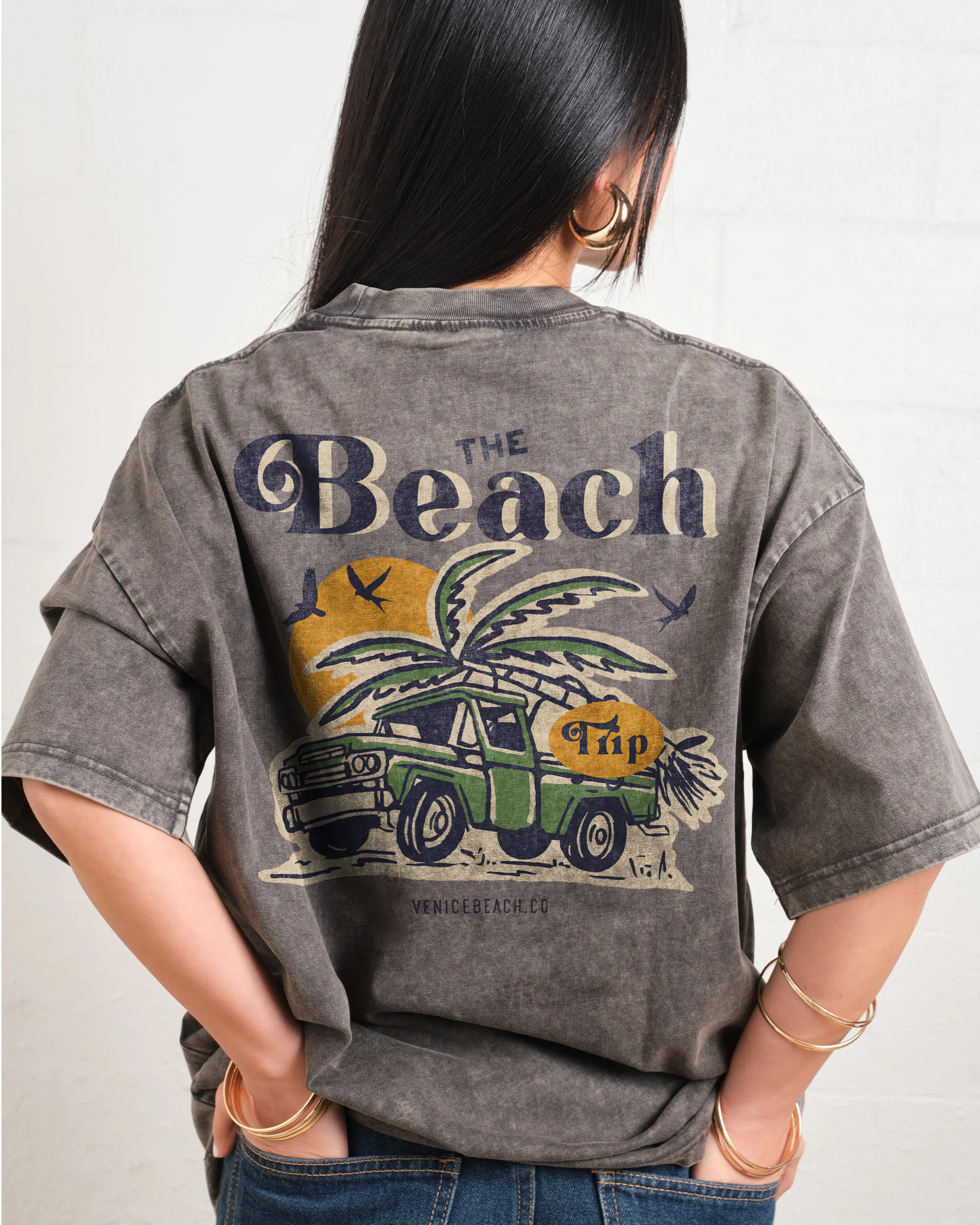 Washed T-Shirt | Journey Trip Unisex Fit The Beach Trip | TIDESENCE
