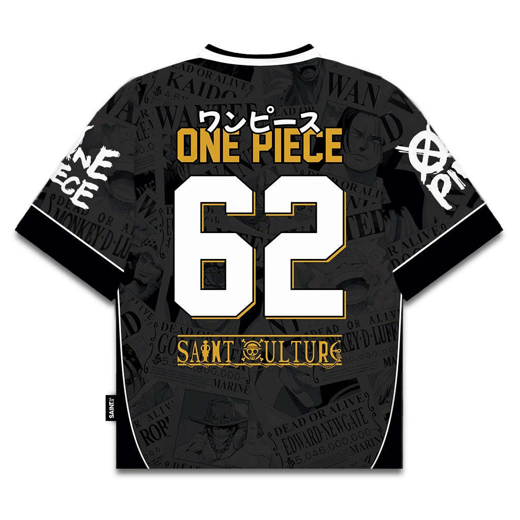 ⚪ Monkey D. Luffy – One Piece Black Edition Oversized Jersey