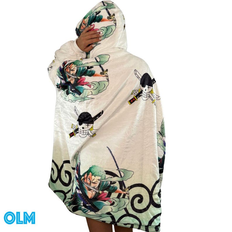 Anime Blanket Hoodie Unisex oversize snuggle Sherpa 