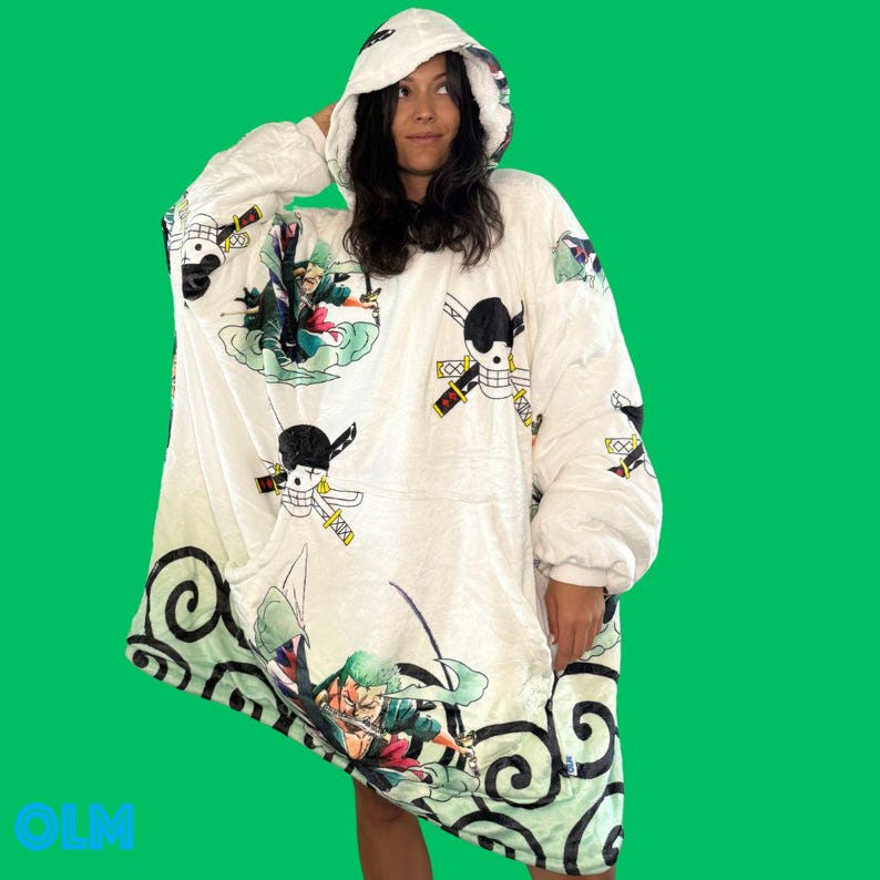 Anime Blanket Hoodie Unisex oversize snuggle Sherpa 