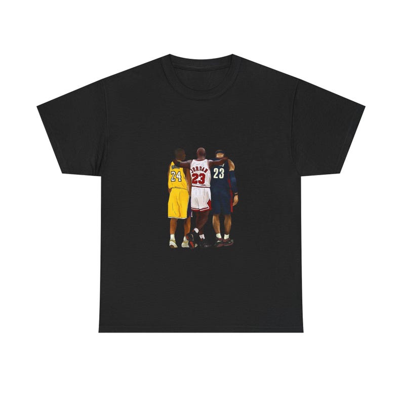 Basketball Legends Tee, Kobe Bryant Michael Jordan Lebron James Fan Athlete Gift, Unisex Heavy Cotton T-Shirt, Sports Apparel, NBA Fan