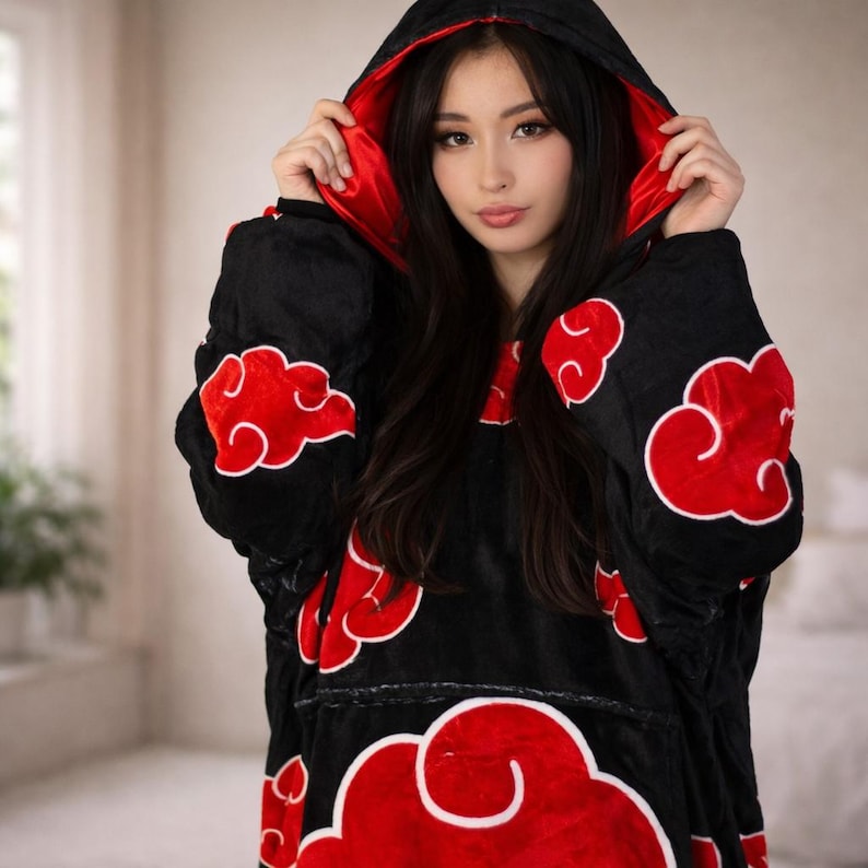 Unisex Anime Blanket Hooded Flannel Pajamas