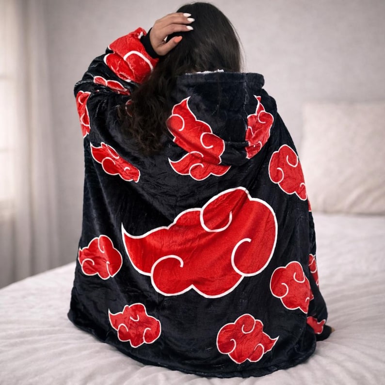 Unisex Anime Blanket Hooded Flannel Pajamas