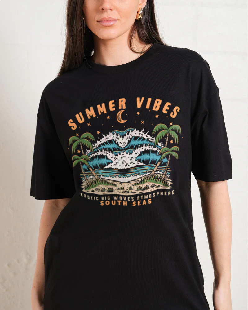 Cotton T-Shirt | Landscape Beach Unisex Fit South Seas | TIDESENCE