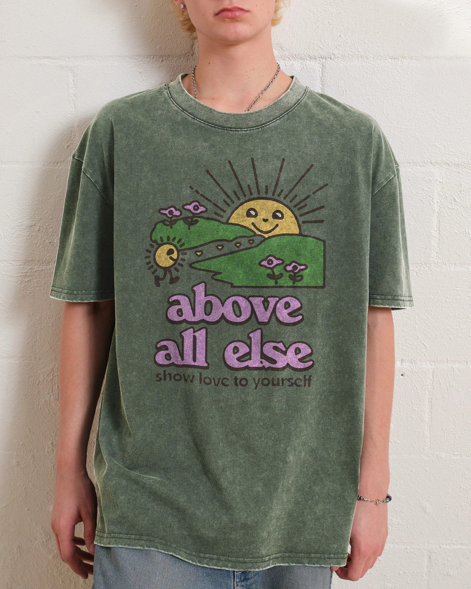 Washed T-Shirt | Unisex Fit Show Love To Yourself | TIDESENCE