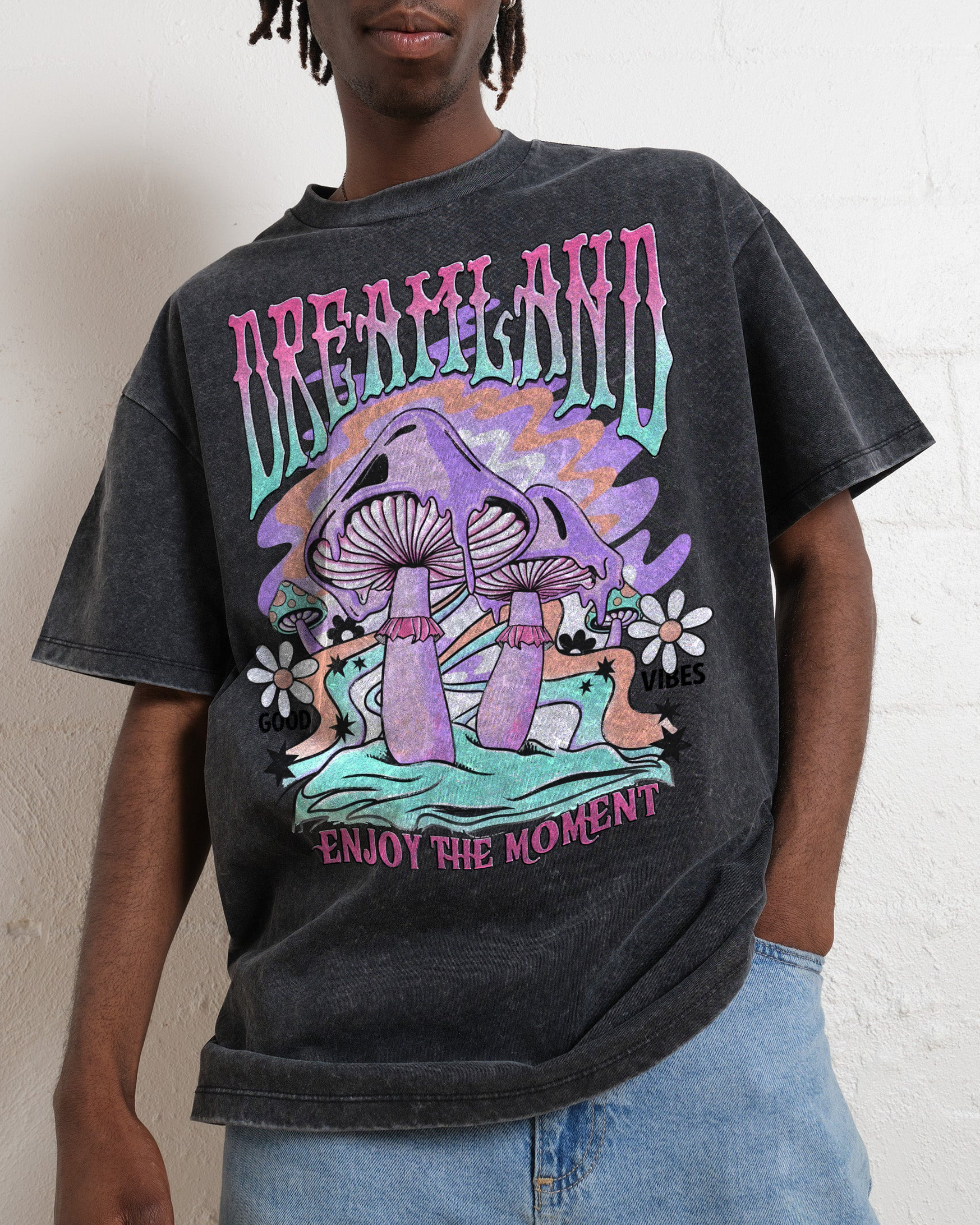 Washed T-Shirt | Forest Dreamland Unisex Enjoy The Moment | TIDESENCE