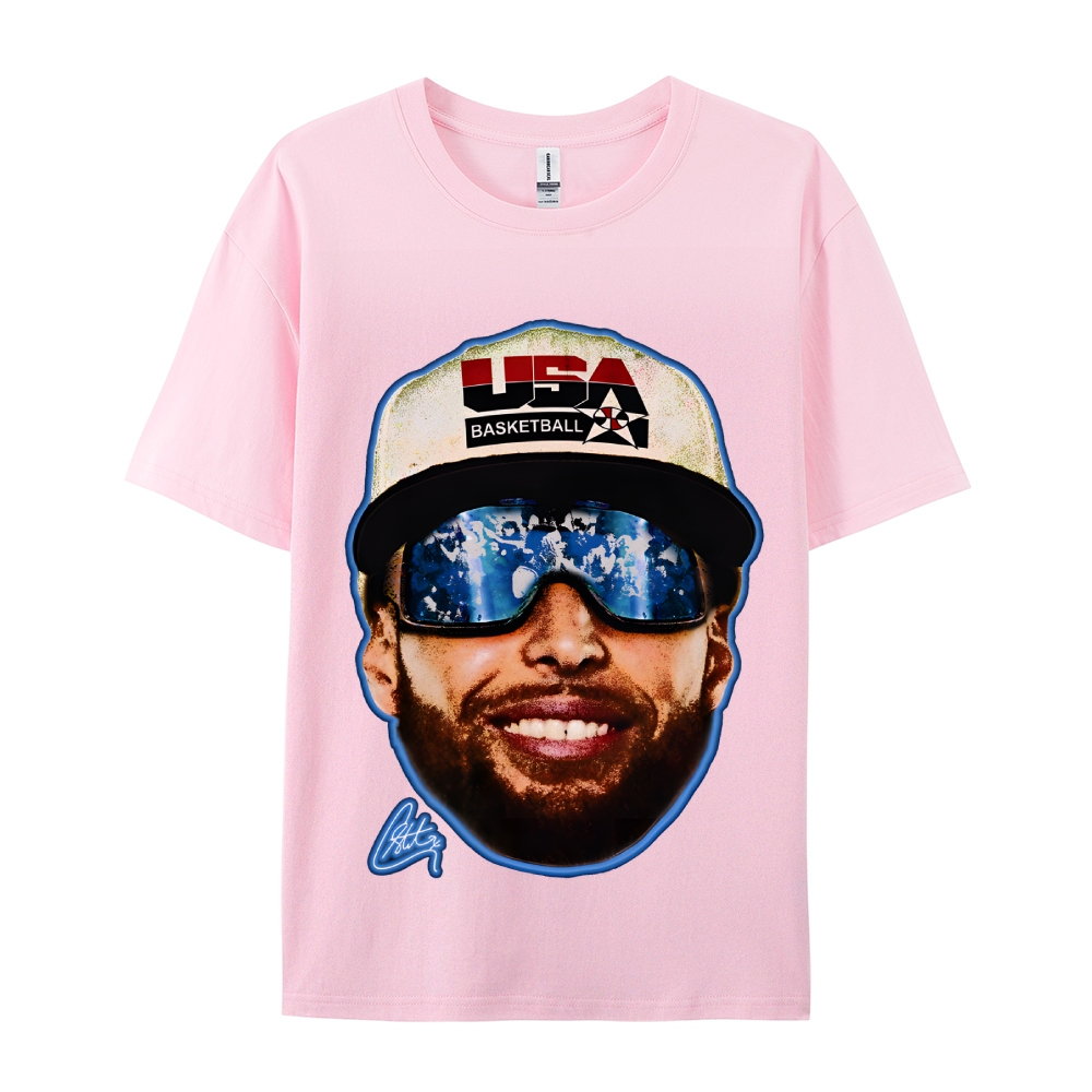 Unisex-Adult Ultra  Washed T-Shirt Graphic "Chef Curry" Team USA Big Face T-Shirt
