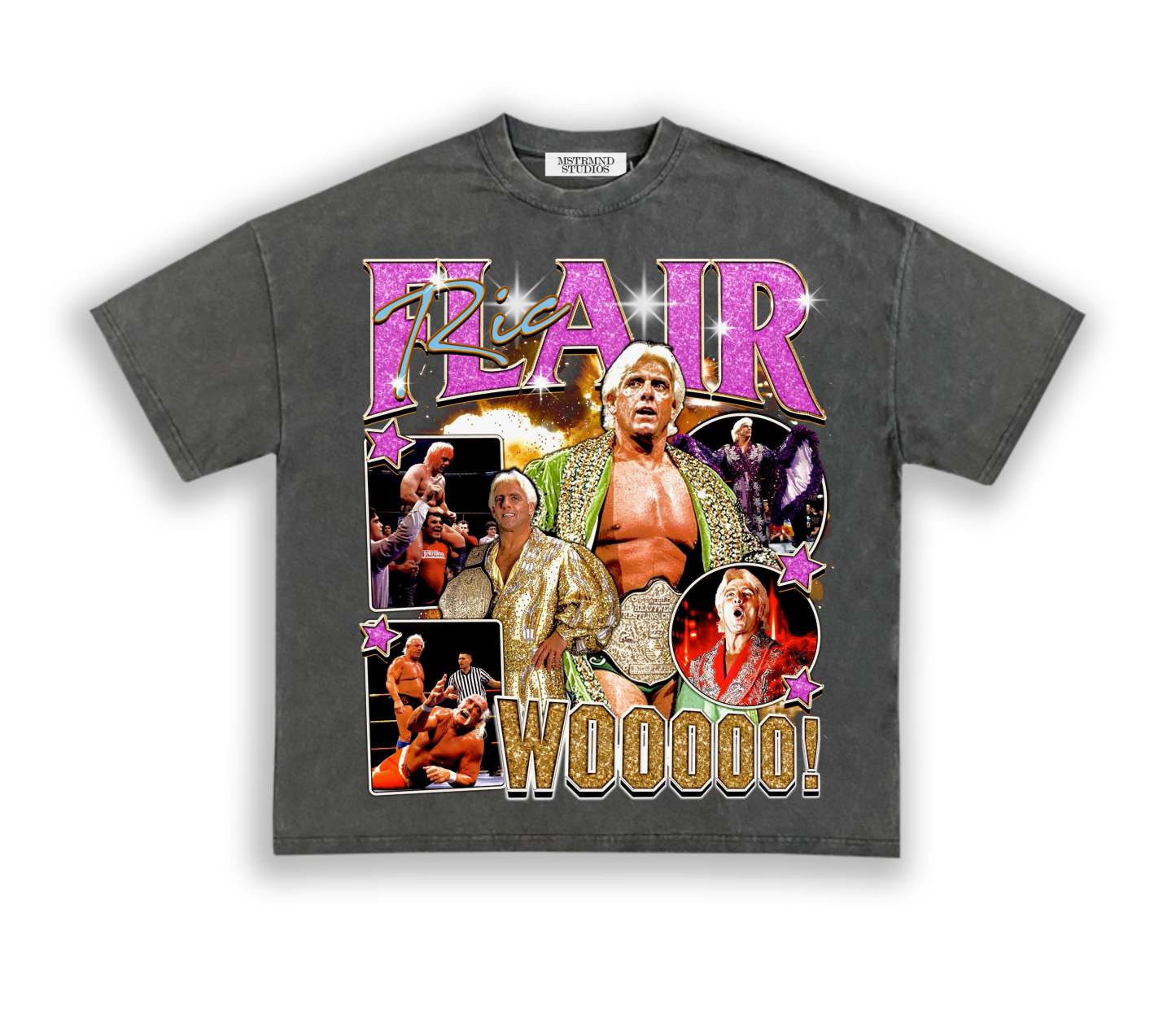 Unisex-Adult Ultra Cotton Washed T-Shirt Graphic Ric Flair