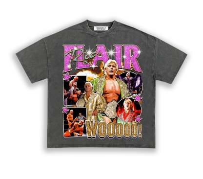 Unisex-Adult Ultra Cotton Washed T-Shirt Graphic Ric Flair