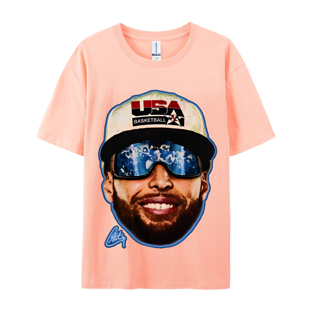 Unisex-Adult Ultra  Washed T-Shirt Graphic "Chef Curry" Team USA Big Face T-Shirt