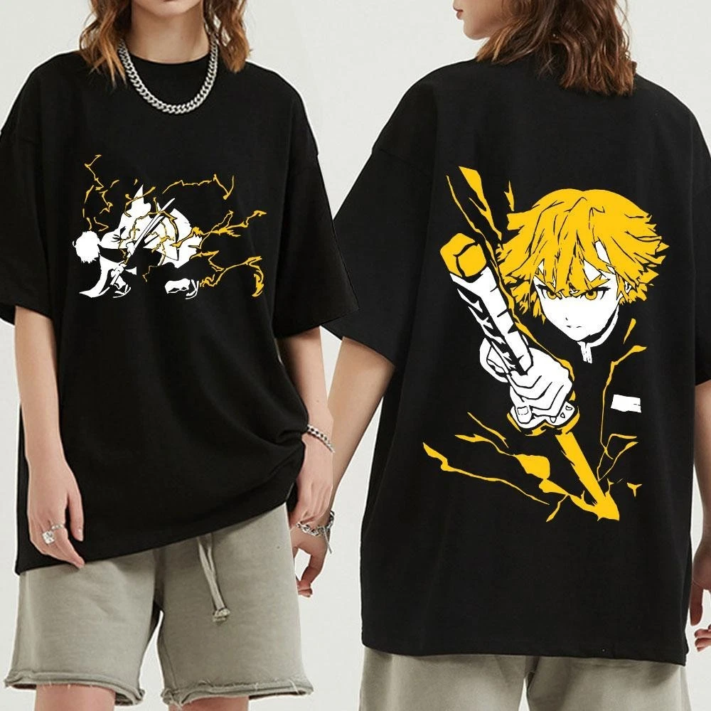 Anime Demon Slayer Graphic T-Shirt Women's Men's Trendy Casual Cotton T-shirt