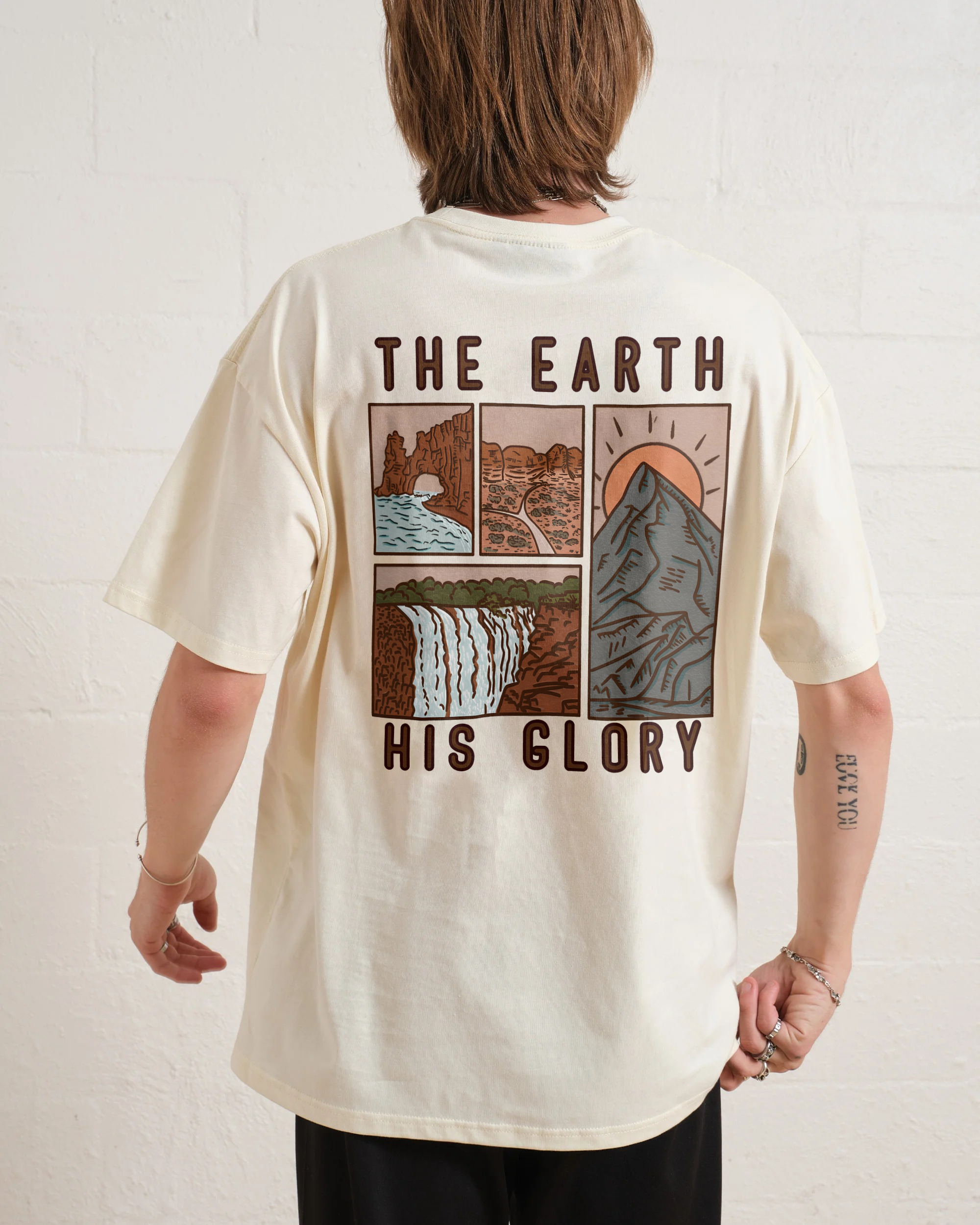 Cotton T-Shirt | Landscape The Earth His Glory Unisex Fit | TIDESENCE