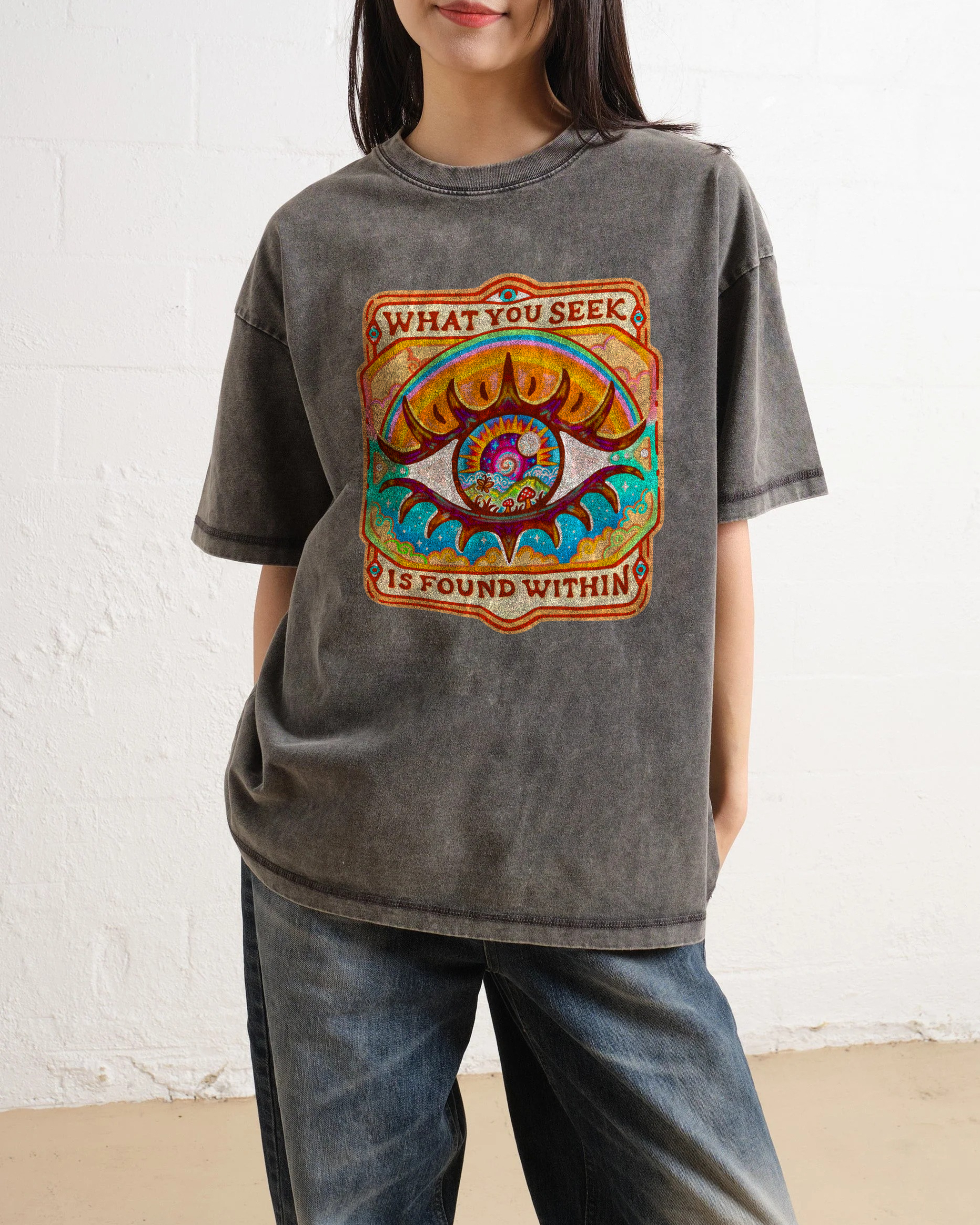 Washed T-Shirt | Unisex Fit The Eyes TEE | TIDESENCE